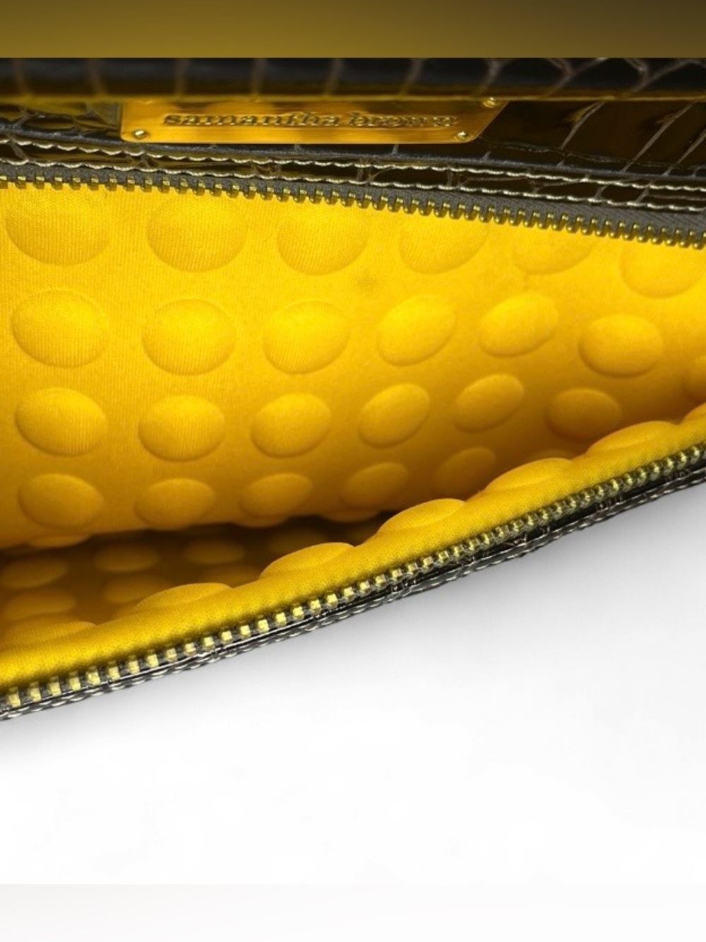 Samantha Brown Croc Embossed Travel Tote Bag - Brown & Black, RFID Protected - Picture 4 of 7